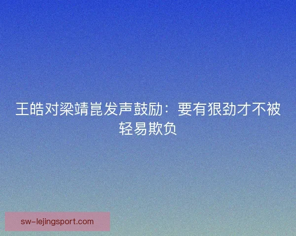 王皓对梁靖崑发声鼓励:要有狠劲才不被轻易欺负 王皓对梁靖崑发声鼓励:要有狠劲才不被轻易欺负
